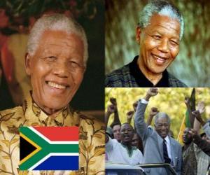 пазл Нельсон Мандела в своей стране, известной как Мадиба, был первым демократически избранным президент Южной Африки путем всеобщего г&amp;#10
